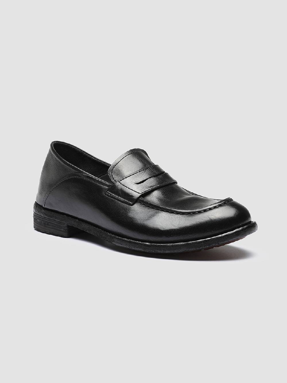 Officine Creative LEXIKON 140 Mocassini Penny Loafer in Pelle Nera Pezzi Unici
