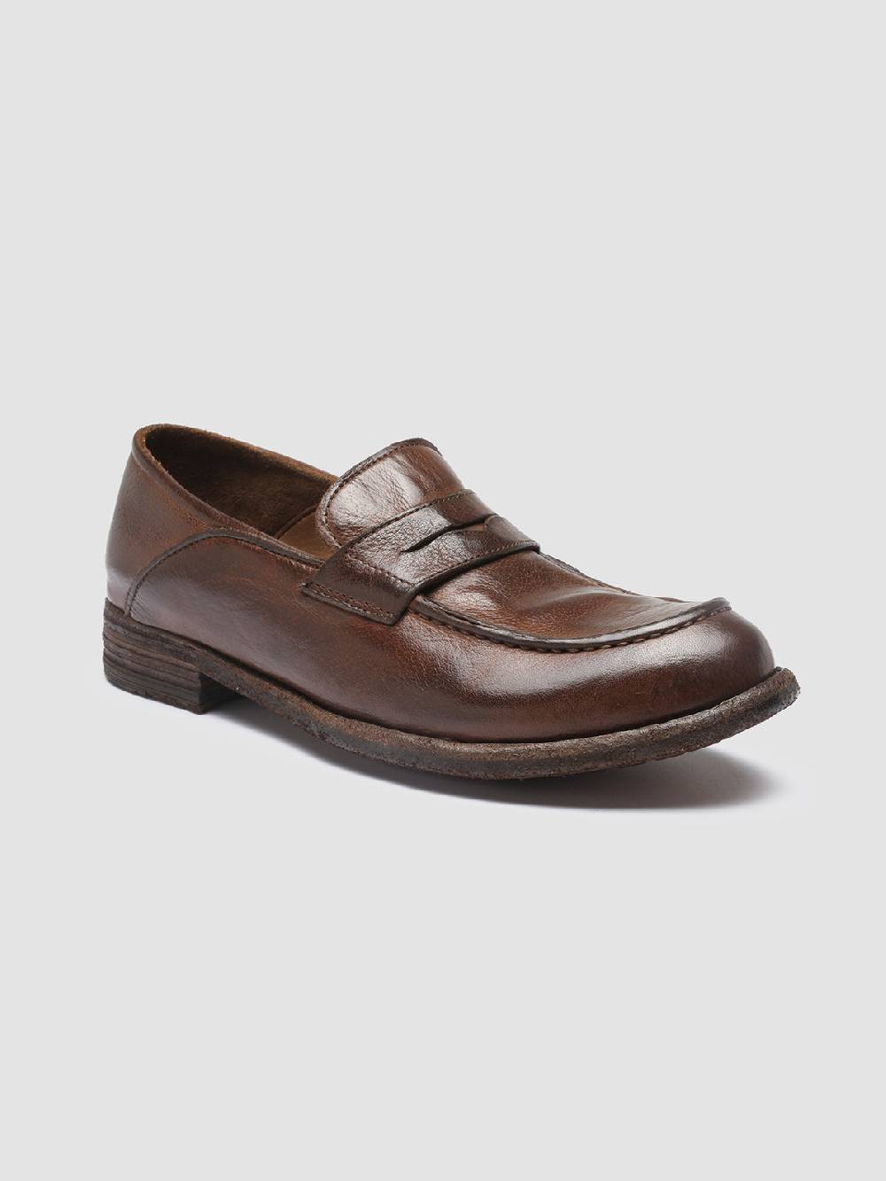Officine Creative LEXIKON 140 Mocassini Penny Loafer in Pelle Marrone Soddisfazione Garantita