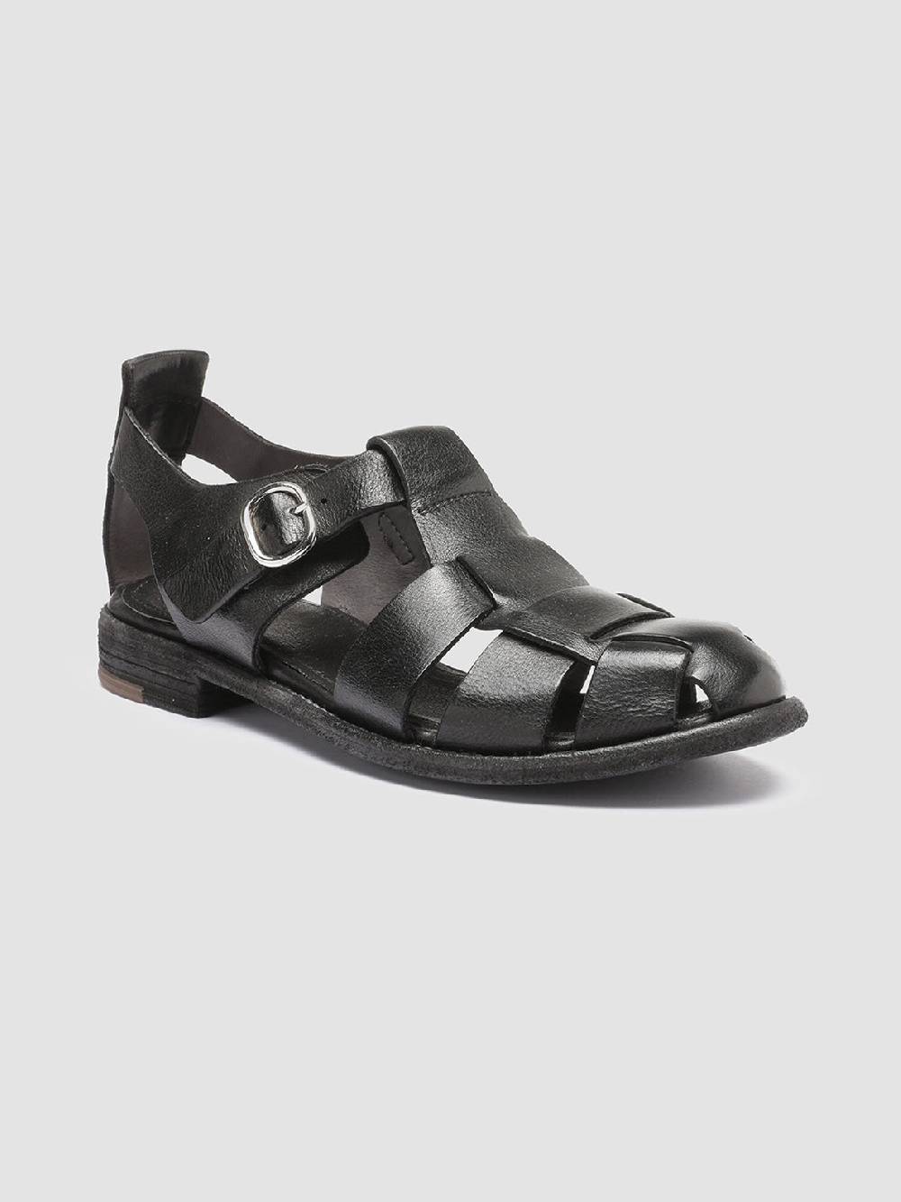 Officine Creative LEXIKON 536 Sandali in Pelle Nera Shopping Online