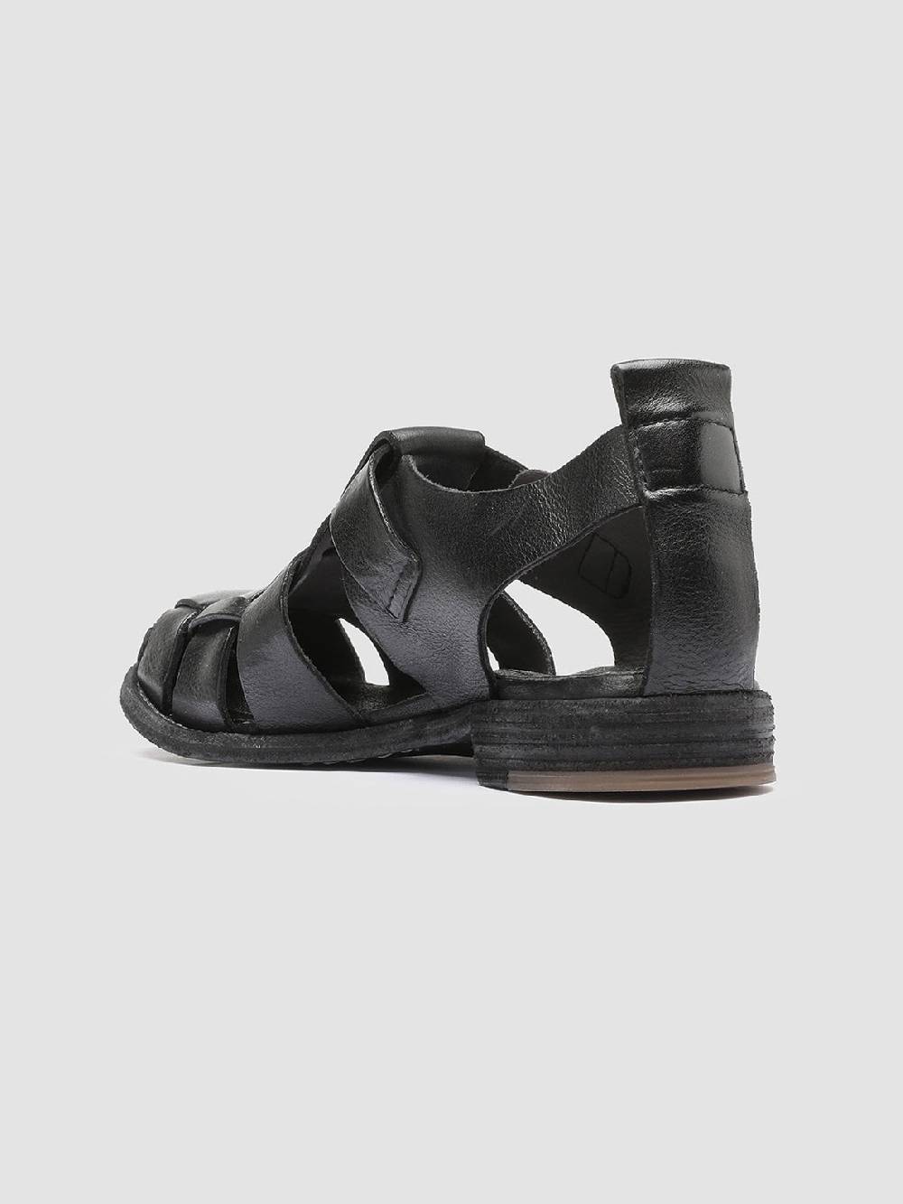Officine Creative LEXIKON 536 Sandali in Pelle Nera Shopping Online