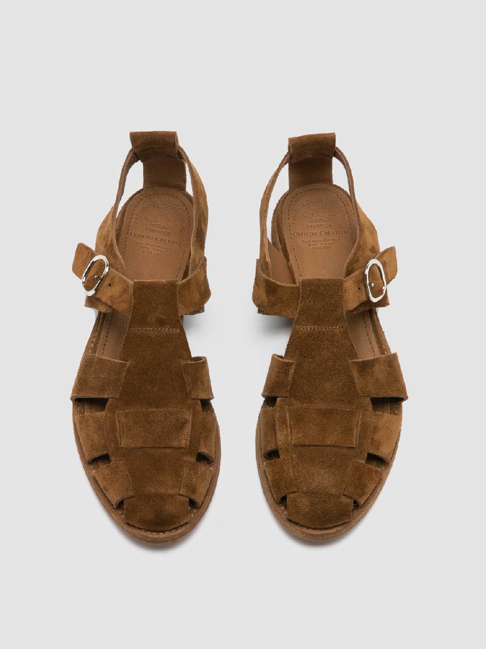 Officine Creative LEXIKON 536 Sandali in Pelle Scamosciata Marrone Affare Del Giorno