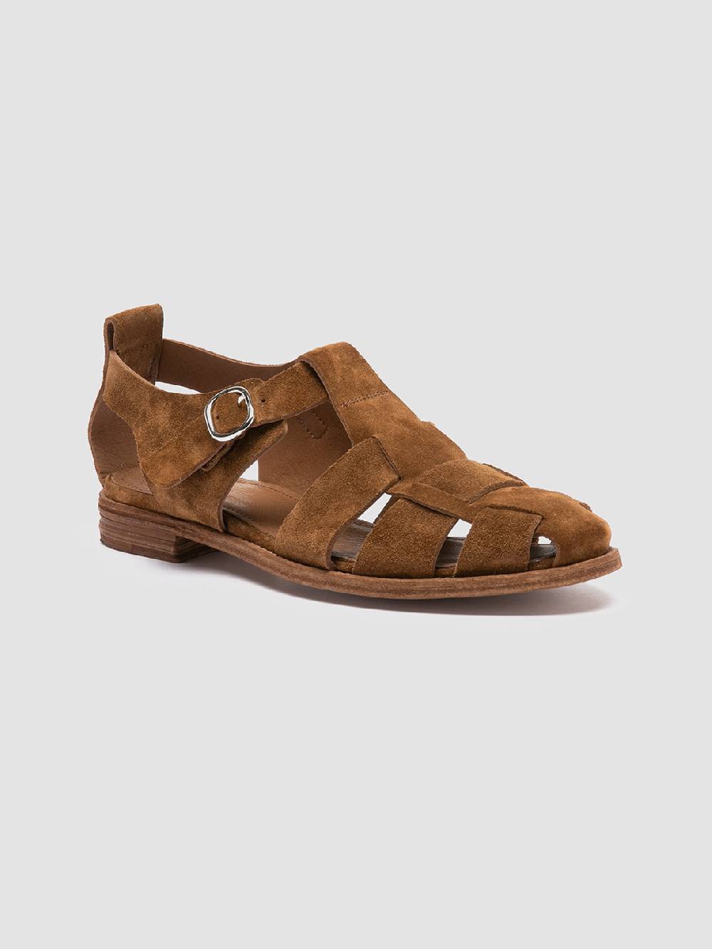 Officine Creative LEXIKON 536 Sandali in Pelle Scamosciata Marrone Affare Del Giorno