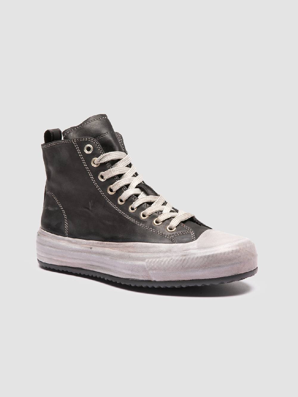 Officine Creative MES DD 102 Sneaker Alte in Pelle Nera Economico
