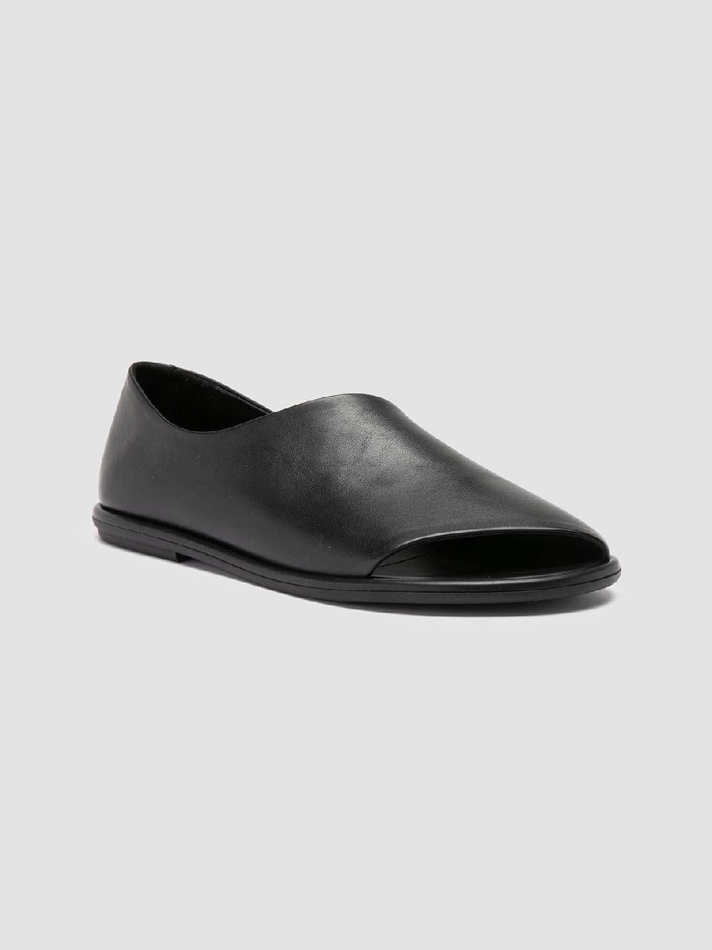 Officine Creative MIENNE 102 Scarpe Peep Toe in Pelle Nera Offerta speciale della fabbrica