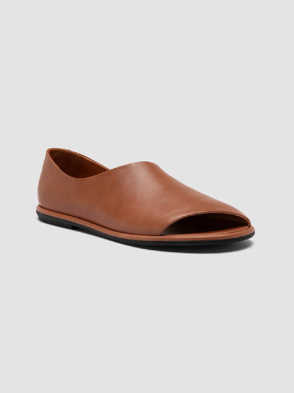 Officine Creative MIENNE 102 Scarpe Peep Toe in Pelle Marrone Saldi