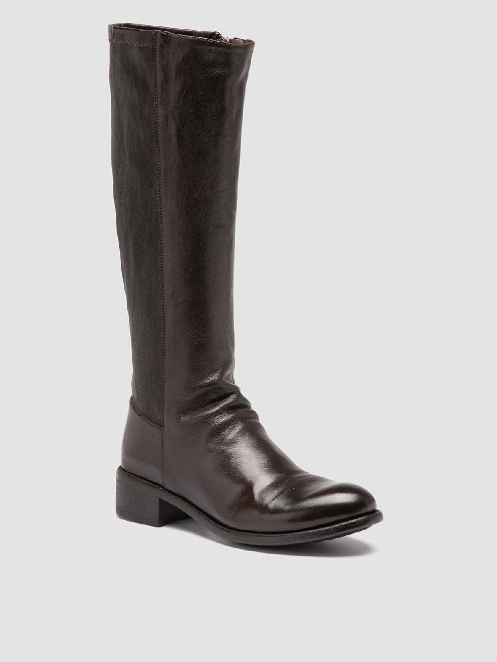 Officine Creative LIS 005 Stivali con Zip in Pelle Marrone Offerte