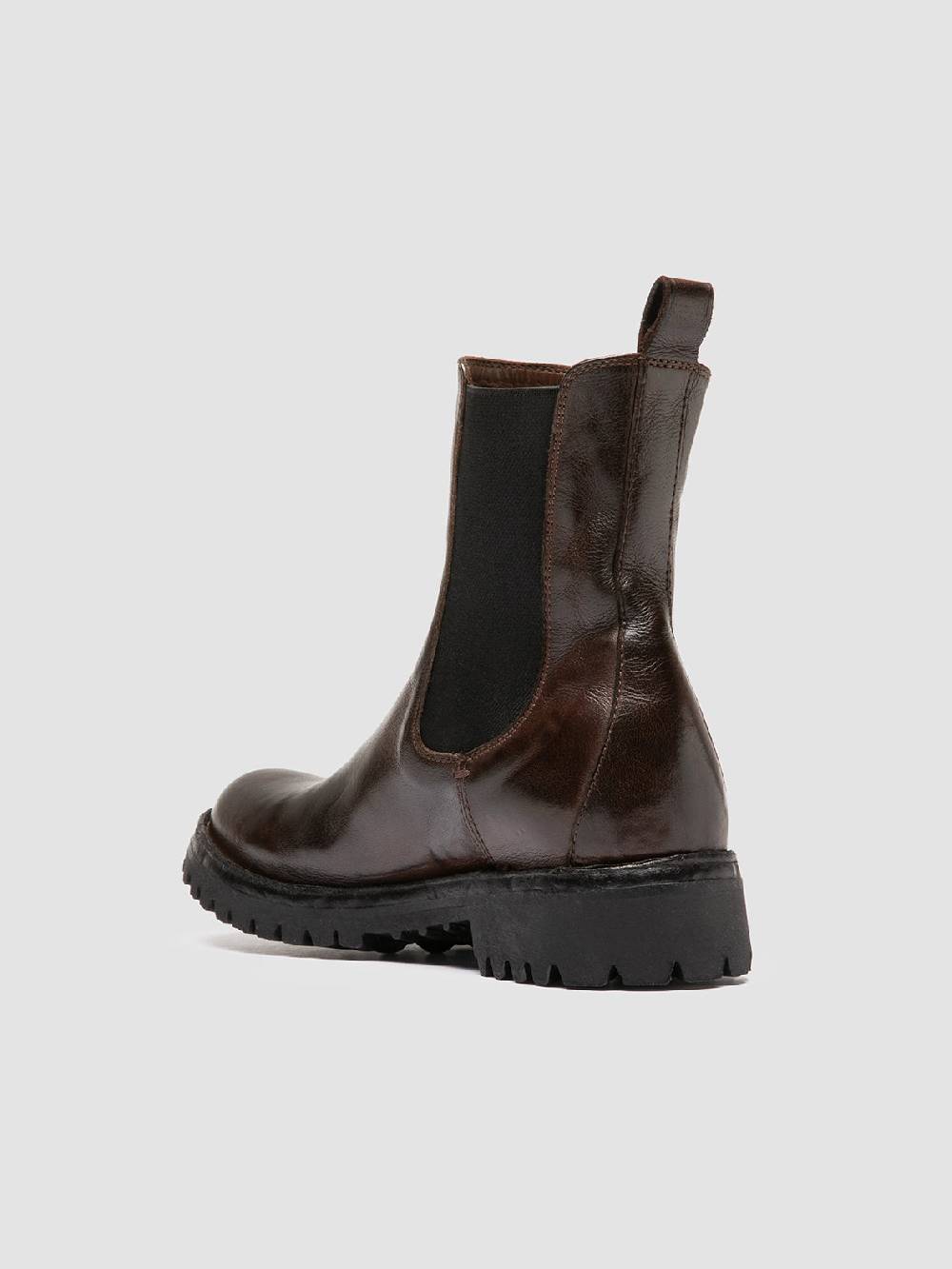 Officine Creative LORAINE 004 Stivaletti Chelsea in Pelle Marrone Saldi Di Fabbrica