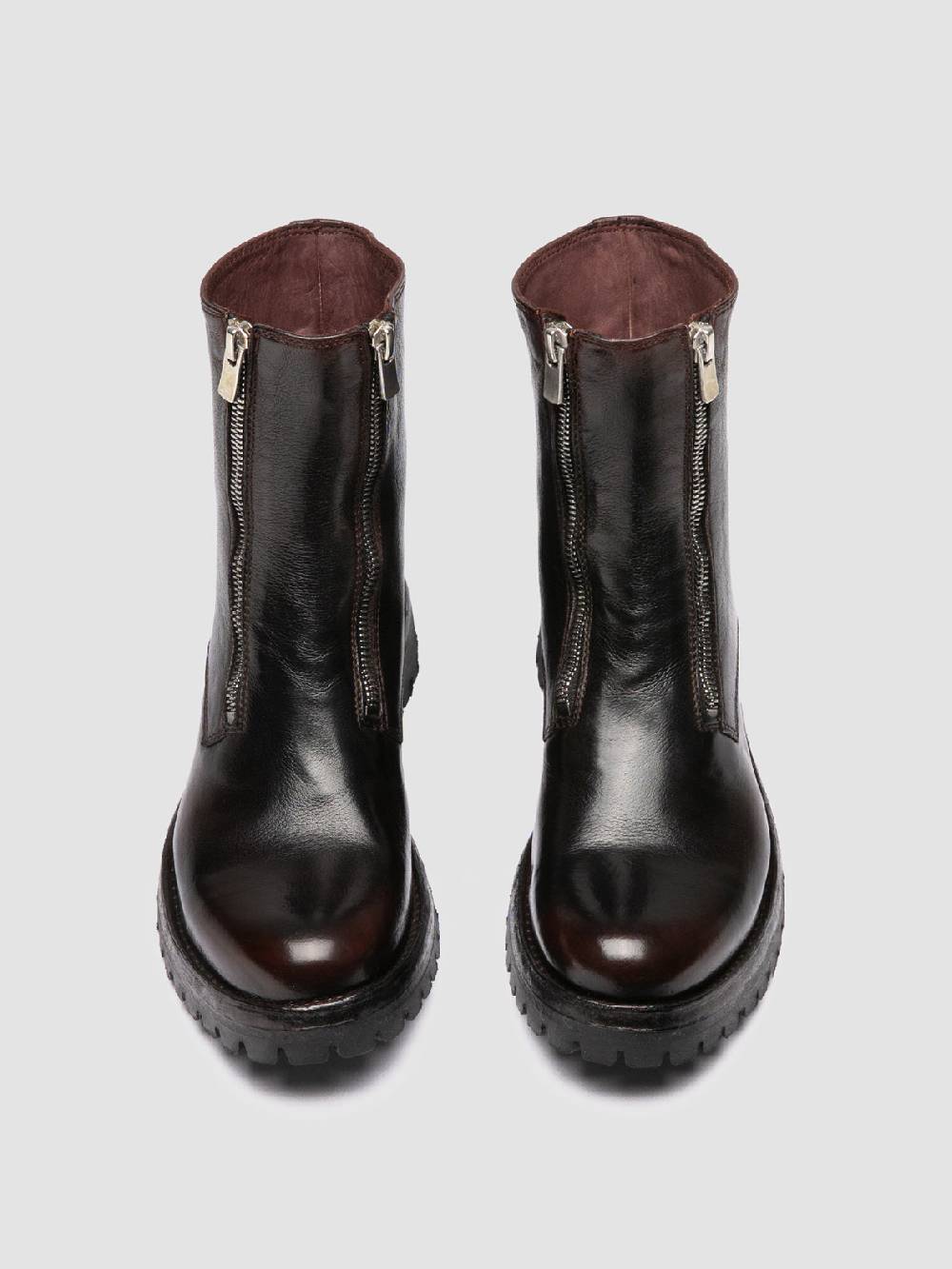 Officine Creative LORAINE 026 Stivali con Zip in Pelle Marrone Vendite Flash