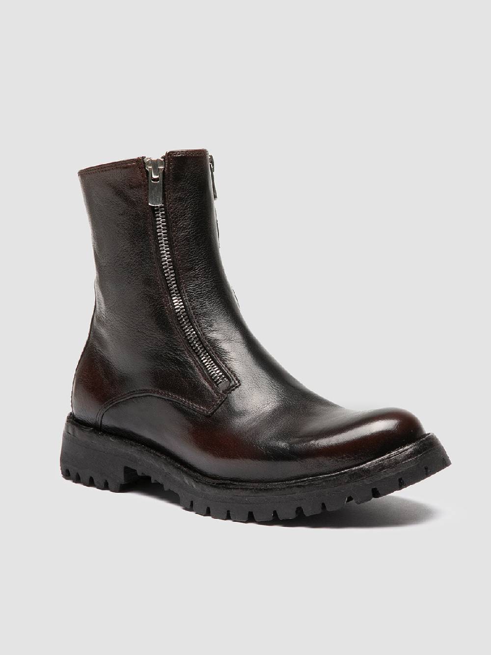 Officine Creative LORAINE 026 Stivali con Zip in Pelle Marrone Vendite Flash