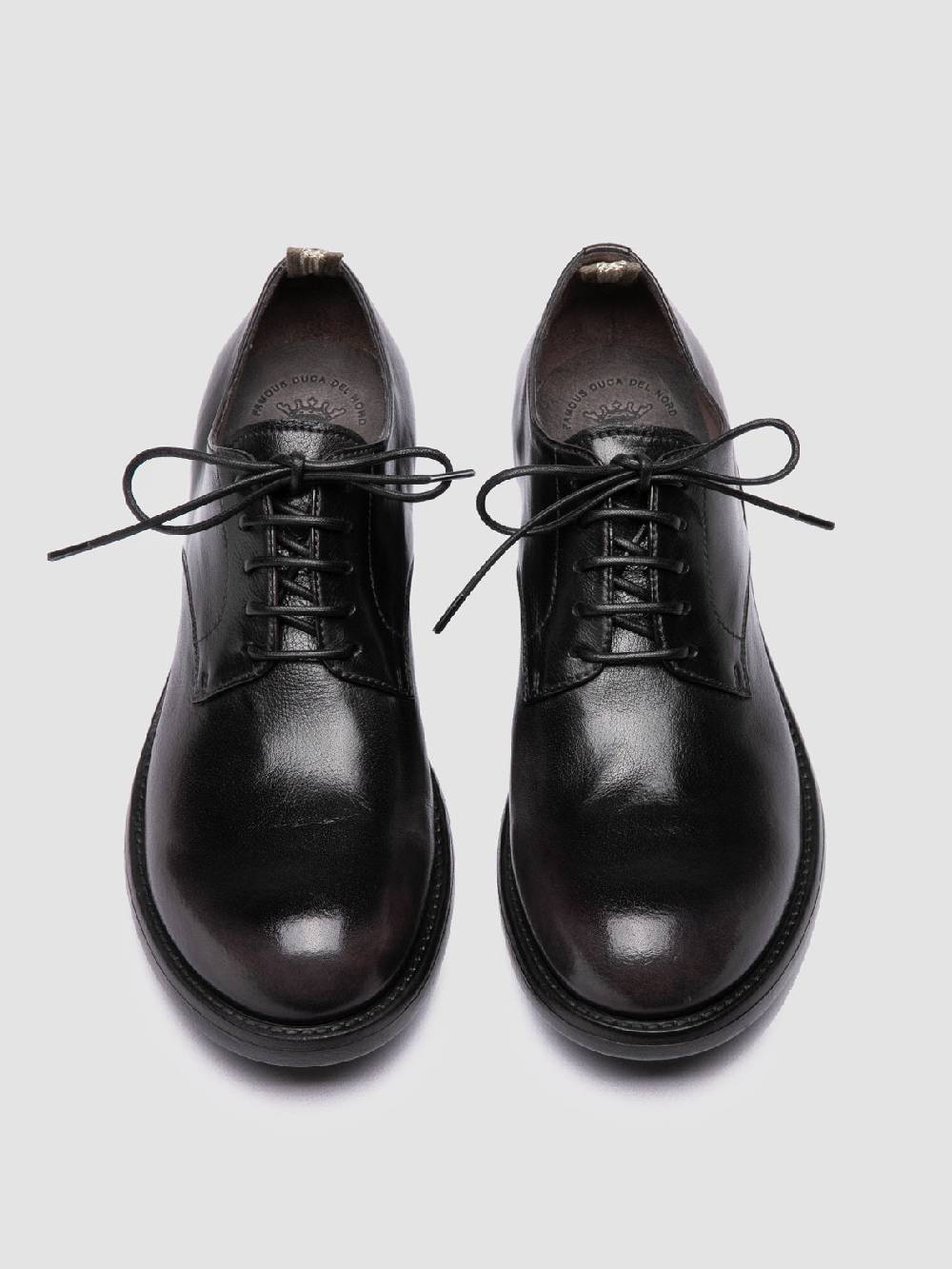 Officine Creative SERGEANT 101 Derby in Pelle Nera Moda