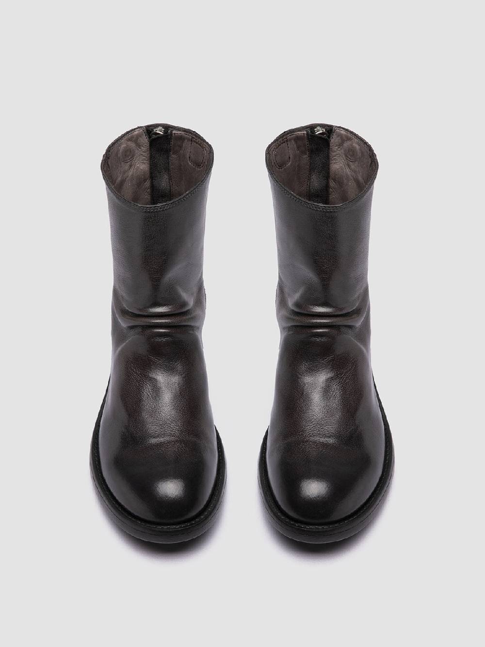 Officine Creative SERGEANT 104 Stivali con Zip in Pelle Grigia Sconti questo mese