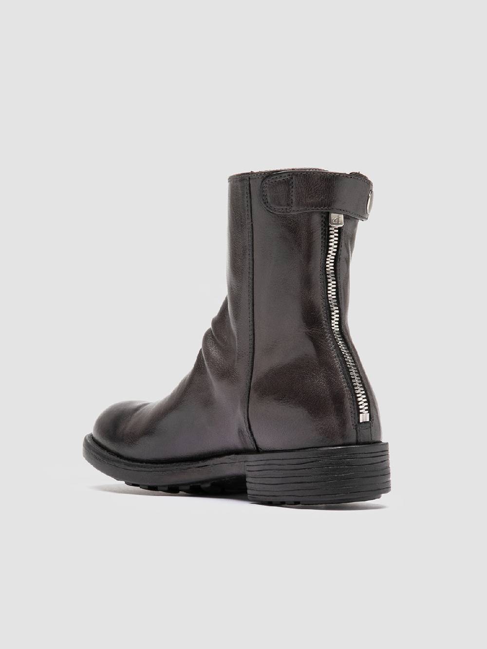 Officine Creative SERGEANT 104 Stivali con Zip in Pelle Grigia Sconti questo mese