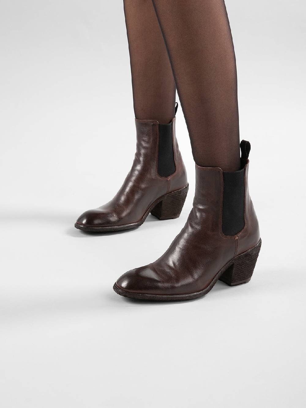 Officine Creative SYDNE 001 Stivali Chelsea in Pelle Marrone In Linea