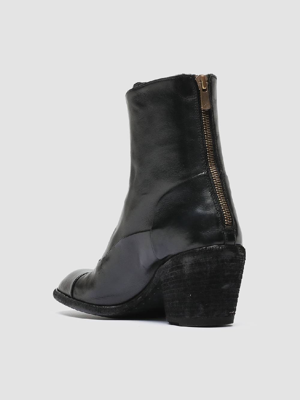 Officine Creative SYDNE 005 Stivali Zip in Pelle Nera Nuovo