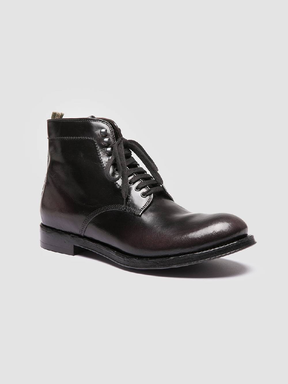 Officine Creative ADMIRAL 004 Stivali Stringati in Pelle Grigia Qualità Garantita