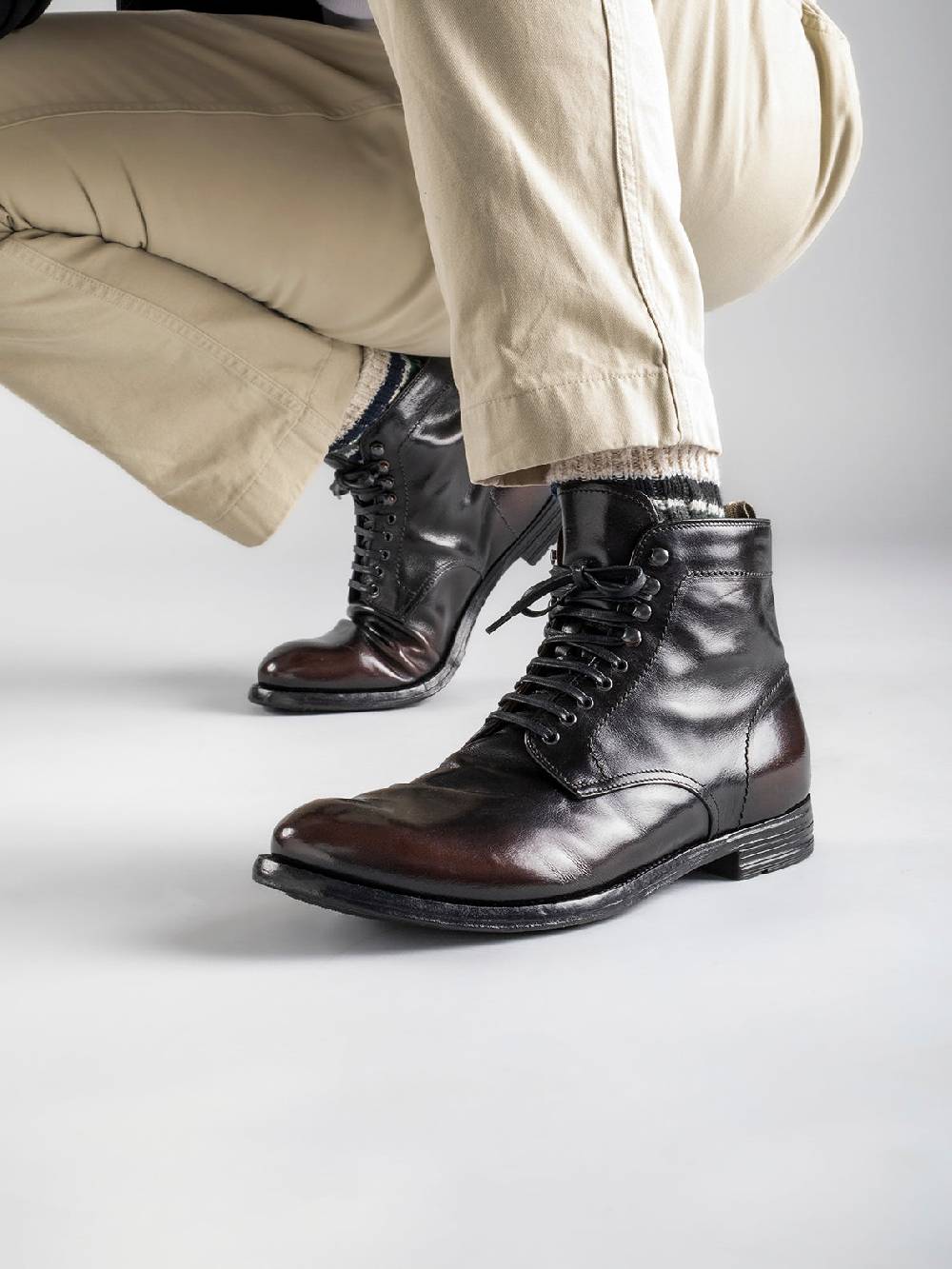 Officine Creative ANATOMIA 013 Stivaletti in Pelle Nera Fino Al -60%