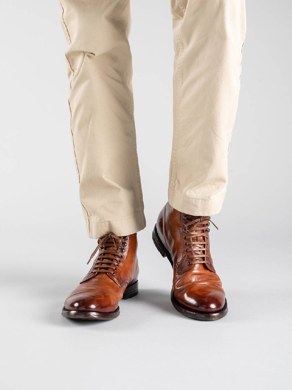 Officine Creative ANATOMIA 016 Stivaletti in Pelle Bordeaux Sconto