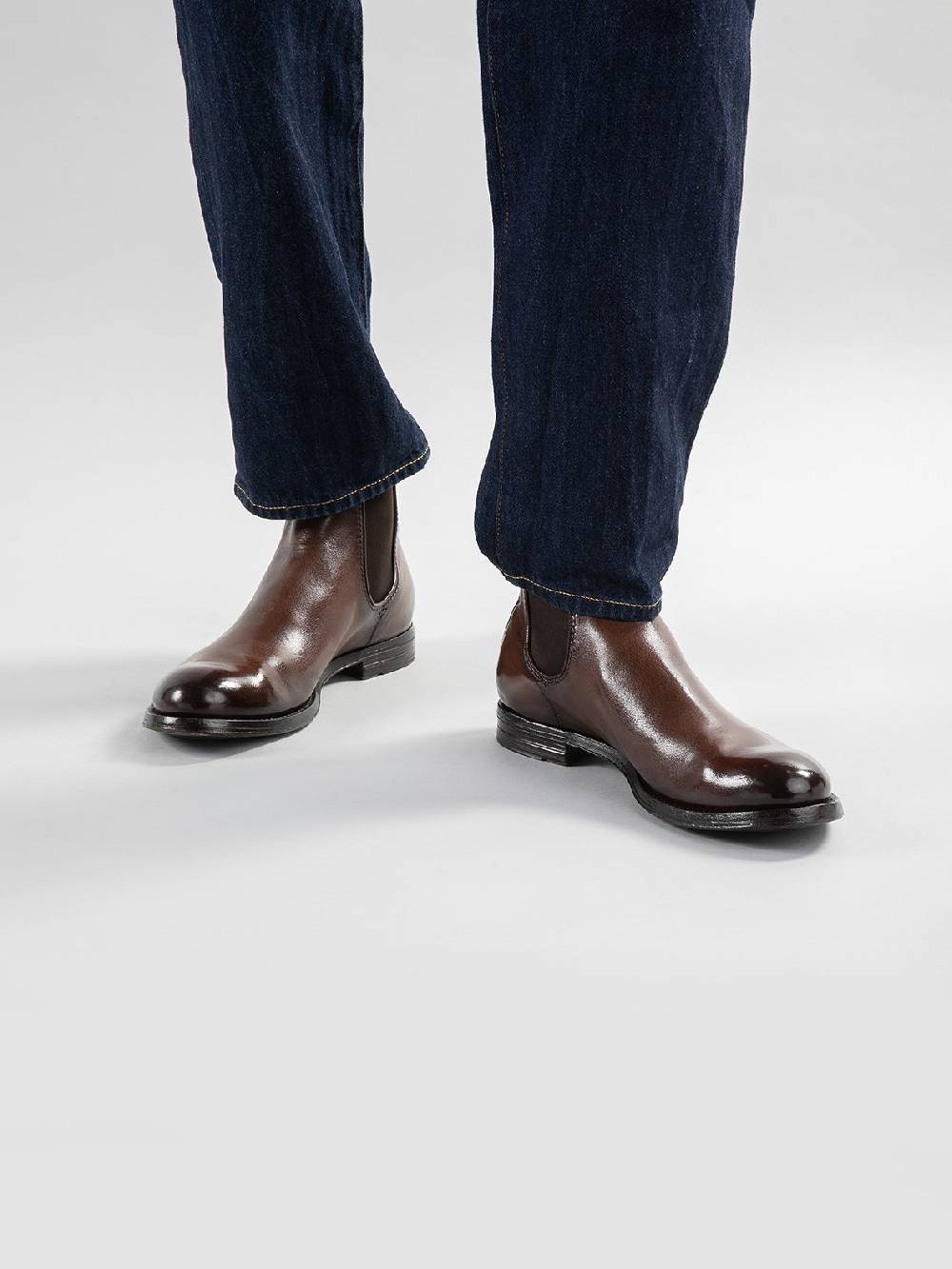 Officine Creative ANATOMIA 083 Stivaletti Chelsea in Pelle Nera Outlet