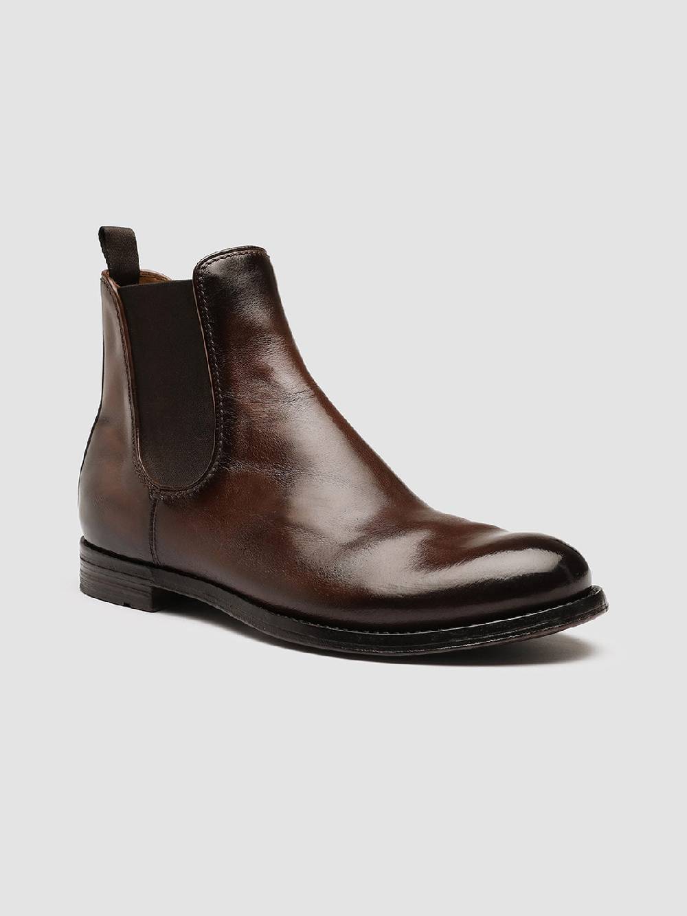 Officine Creative ANATOMIA 083 Stivaletti Chelsea in Pelle Marrone In Vendita