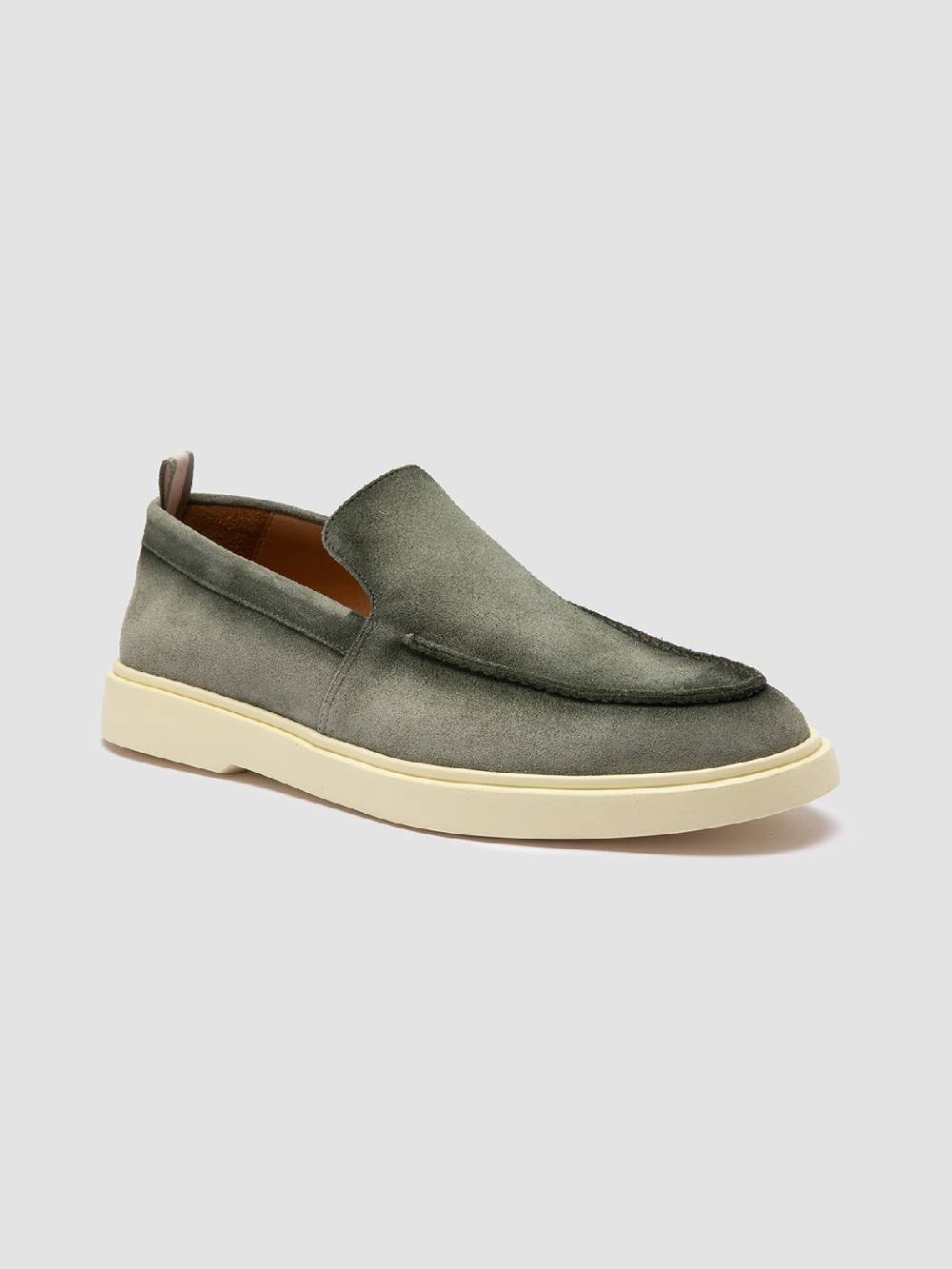 Officine Creative BONES 002 Mocassini in Pelle Scamosciata Verde In Linea