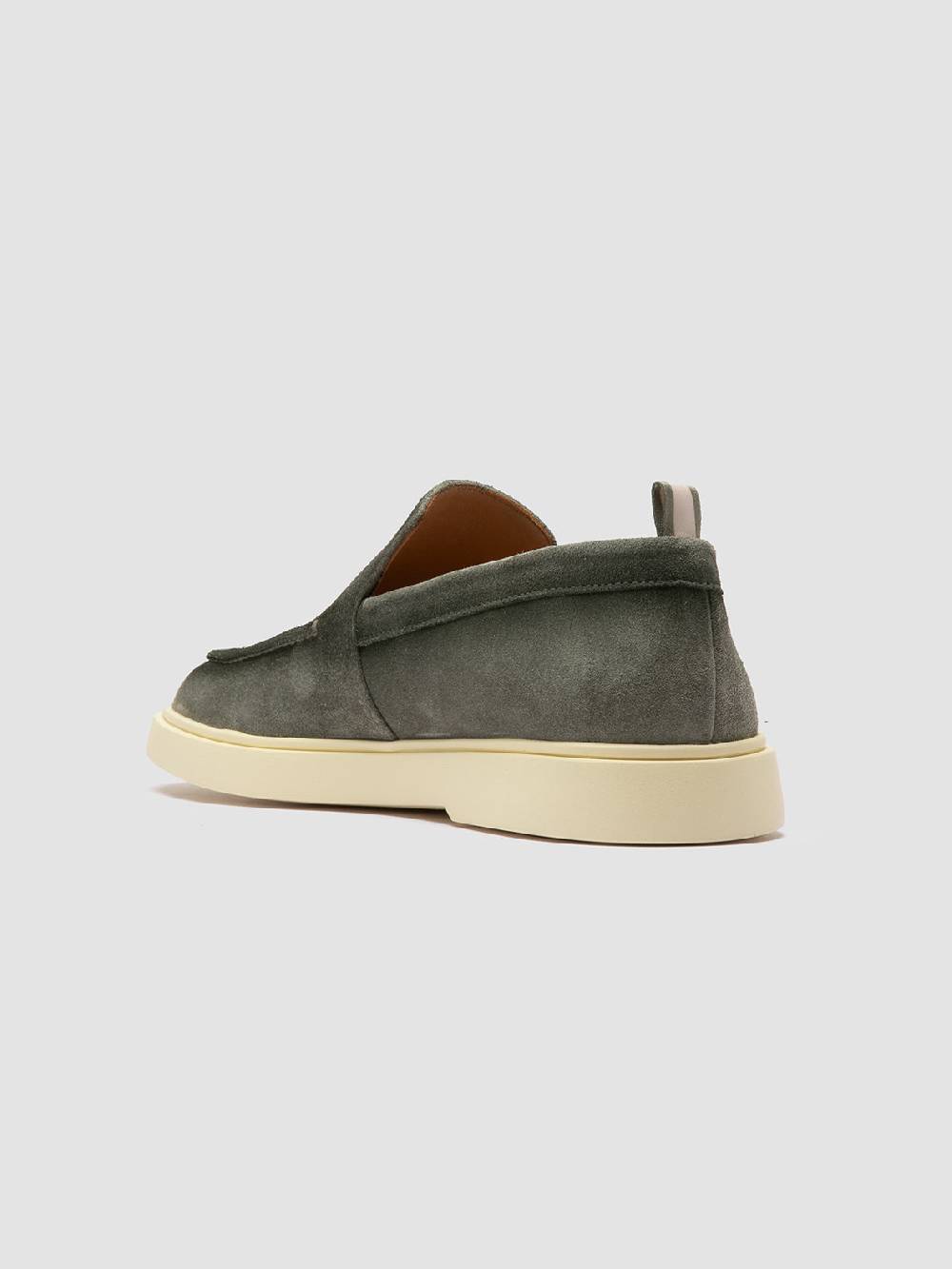 Officine Creative BONES 002 Mocassini in Pelle Scamosciata Verde In Linea