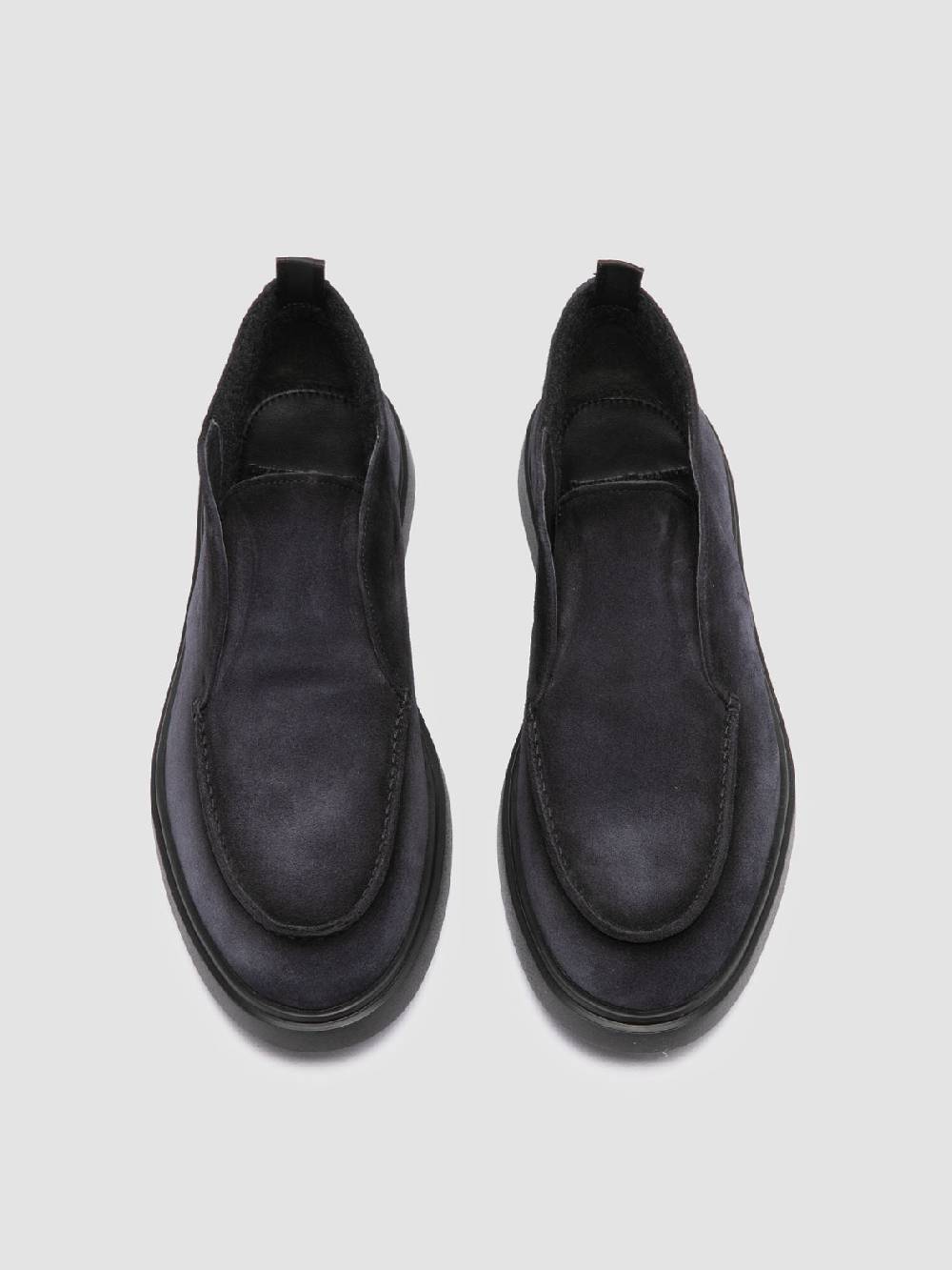 Officine Creative BONES 010 Stivali Chukka in Pelle Scamosciata Blu Spedizione Gratuita