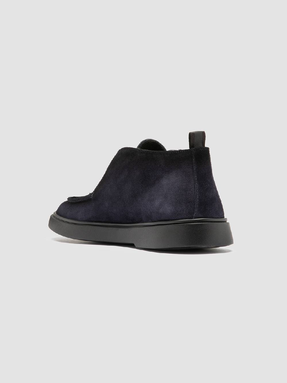 Officine Creative BONES 010 Stivali Chukka in Pelle Scamosciata Blu Spedizione Gratuita