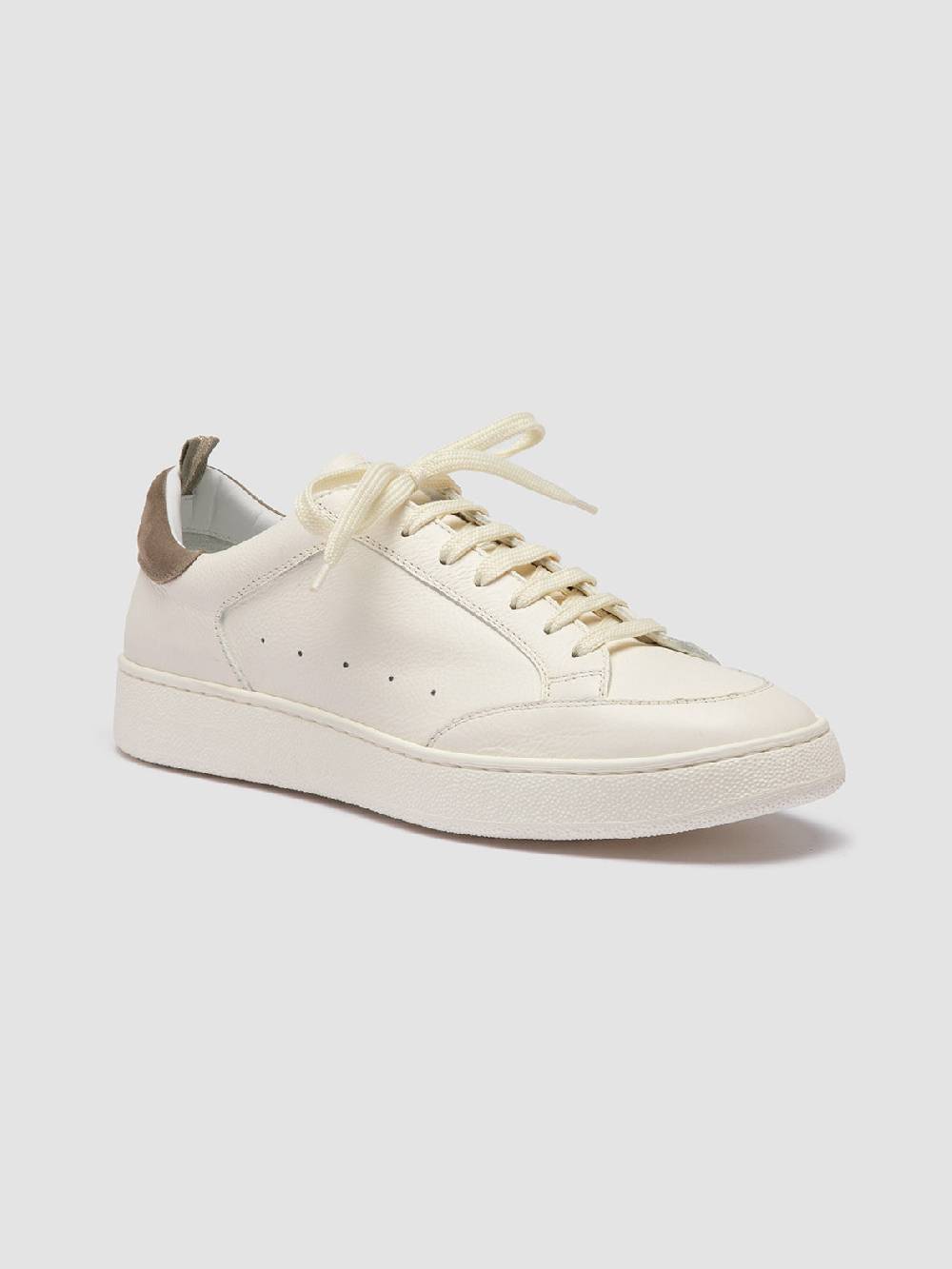 Officine Creative THE DIME 001 Sneaker Basse in Pelle Scamosciata Bianca Pezzi Unici
