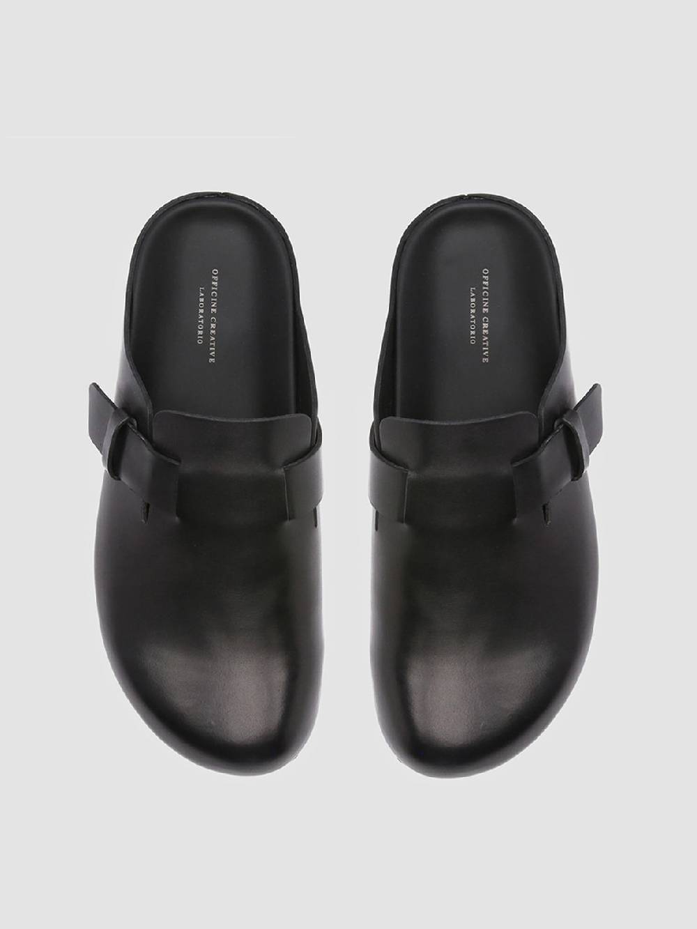 Officine Creative AGORÀ 004 Pantofole in Pelle Nera Shopping Online