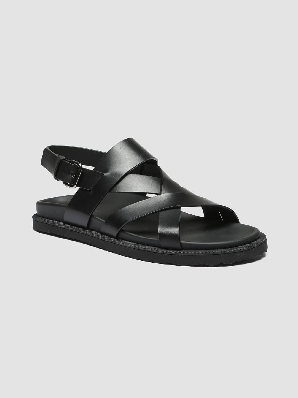 Officine Creative CHARRAT 002 Sandali in Pelle Nera Convenienza