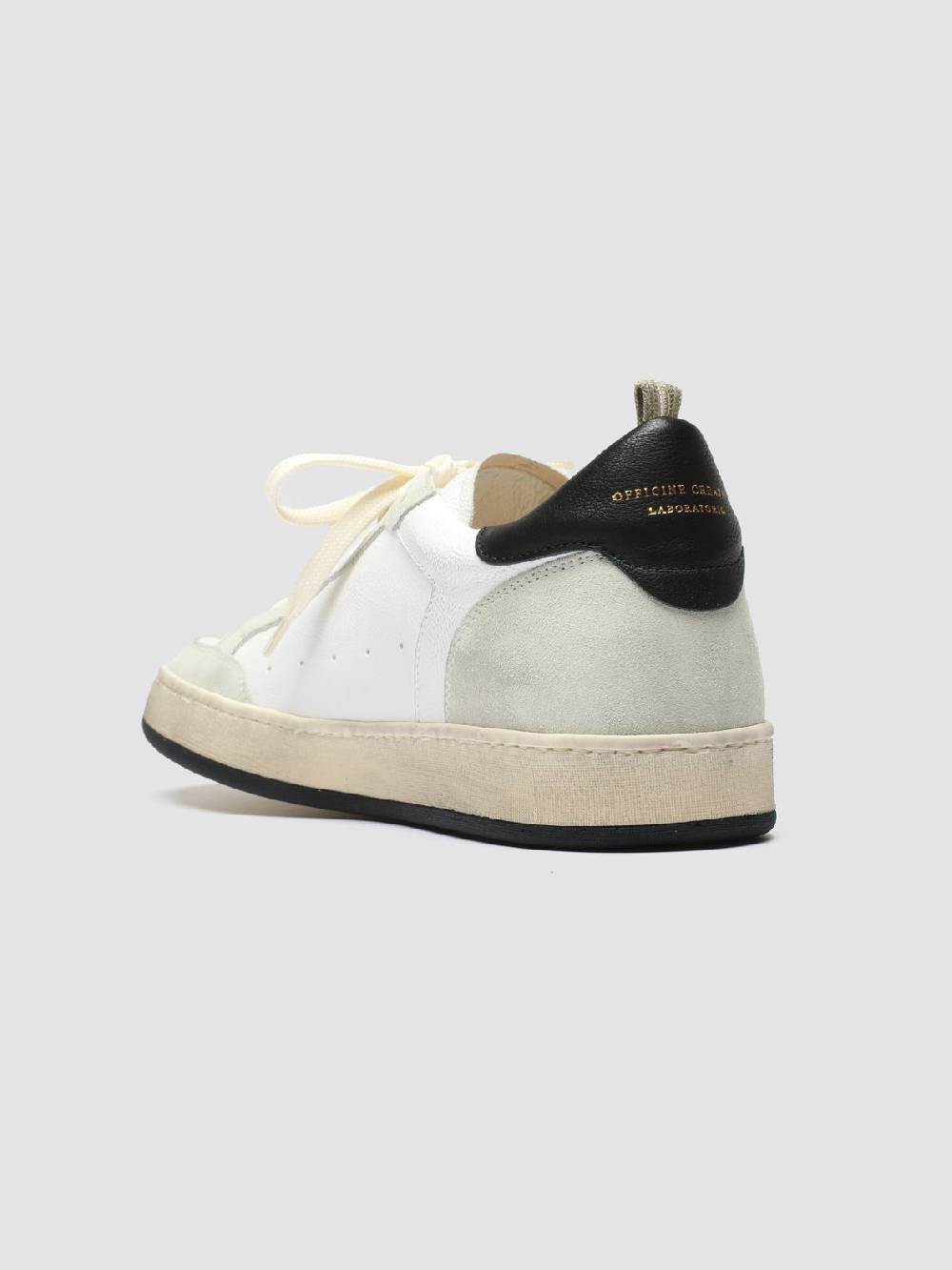 Officine Creative MAGIC 001 Sneakers in Pelle e Camoscio Bianco In Vendita