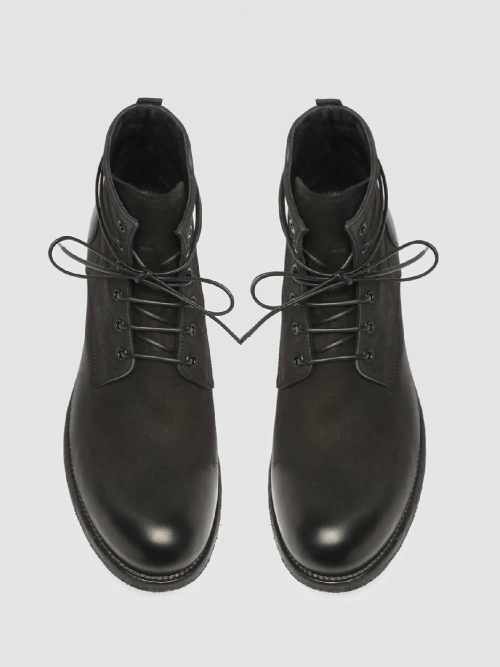 Officine Creative BUBBLE 003 Stivali in Pelle Nera con allacciatura Negozio