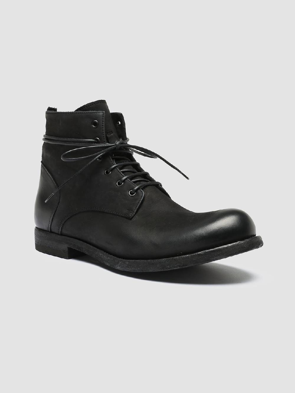 Officine Creative BUBBLE 003 Stivali in Pelle Nera con allacciatura Negozio