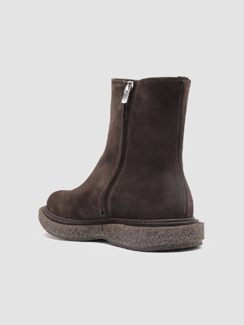 Officine Creative BULLET 009 Stivaletti con Zip in Pelle Scamosciata Marrone Nuova