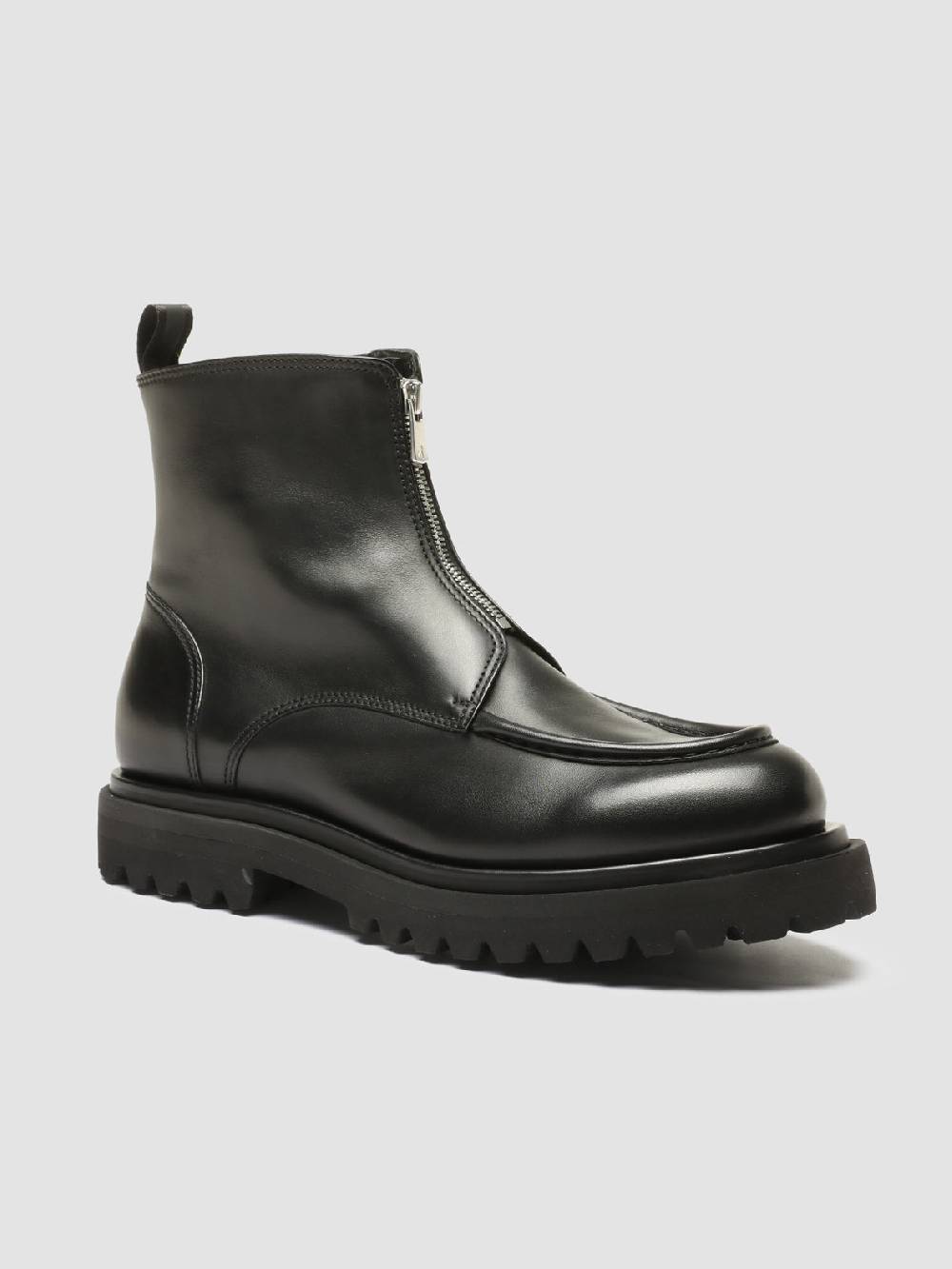 Officine Creative EVENTUAL 018 Stivali Zip in Pelle Nera Italy