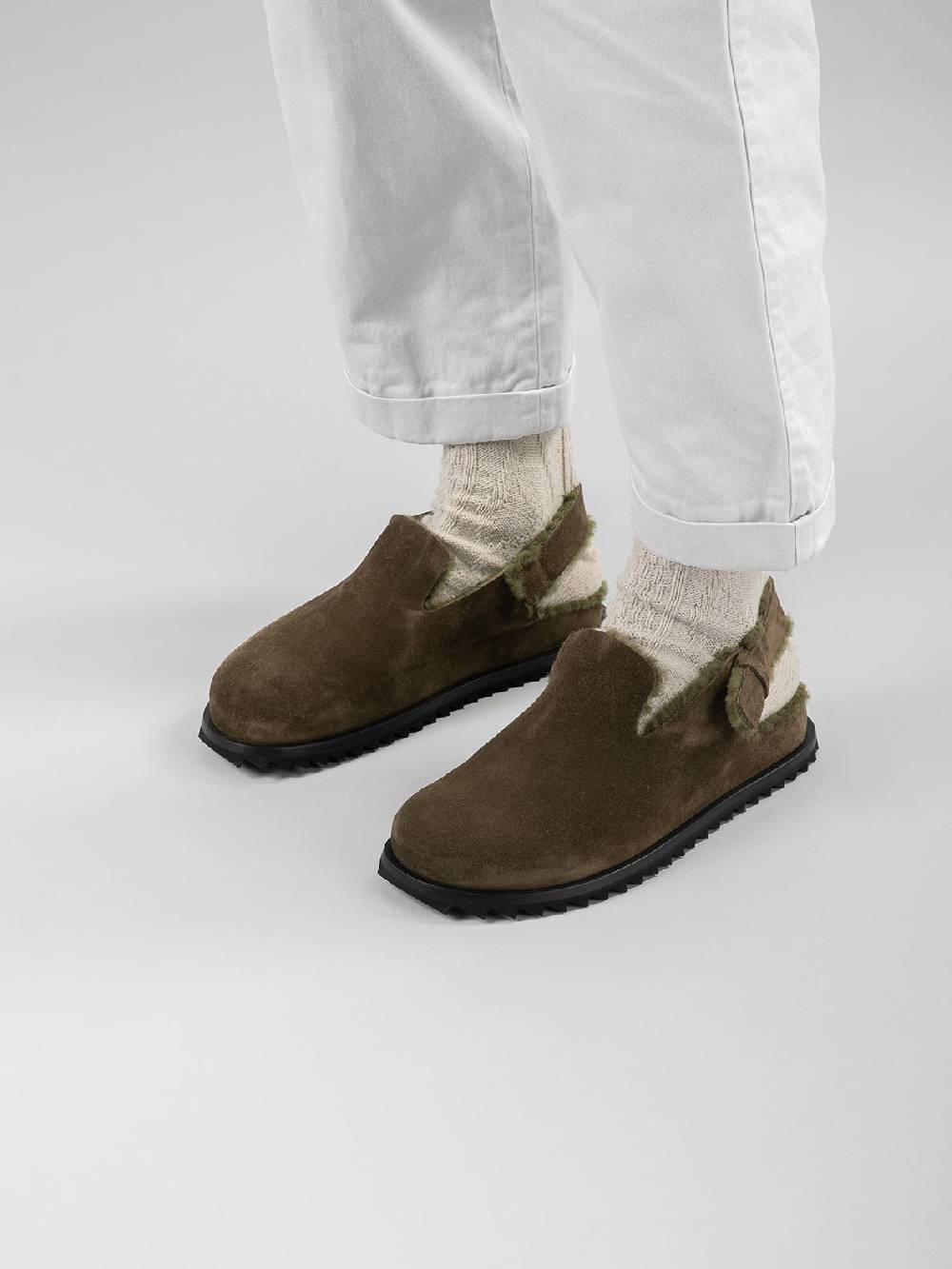 Officine Creative INTROSPECTUS 004 Sandali con Cinturino in Camoscio Verde Italia