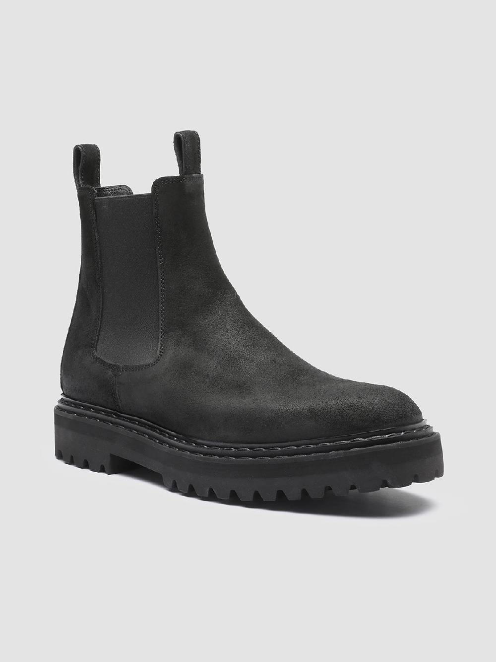 Officine Creative PISTOLS 003 Stivaletti Chelsea in Pelle Scamosciata Nera 2025