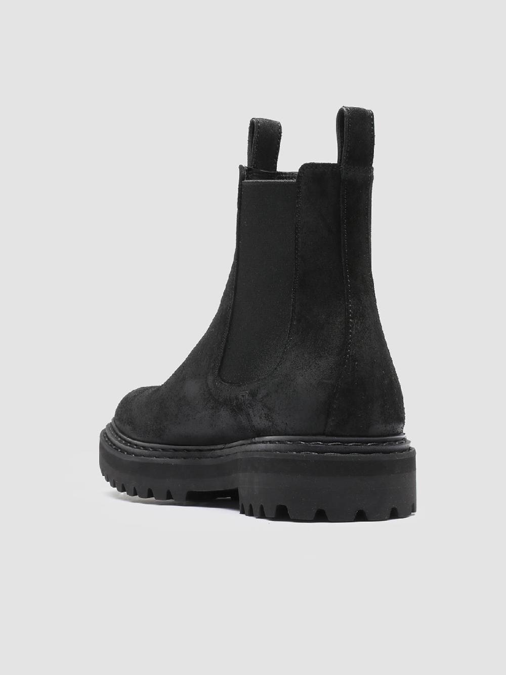Officine Creative PISTOLS 003 Stivaletti Chelsea in Pelle Scamosciata Nera 2025