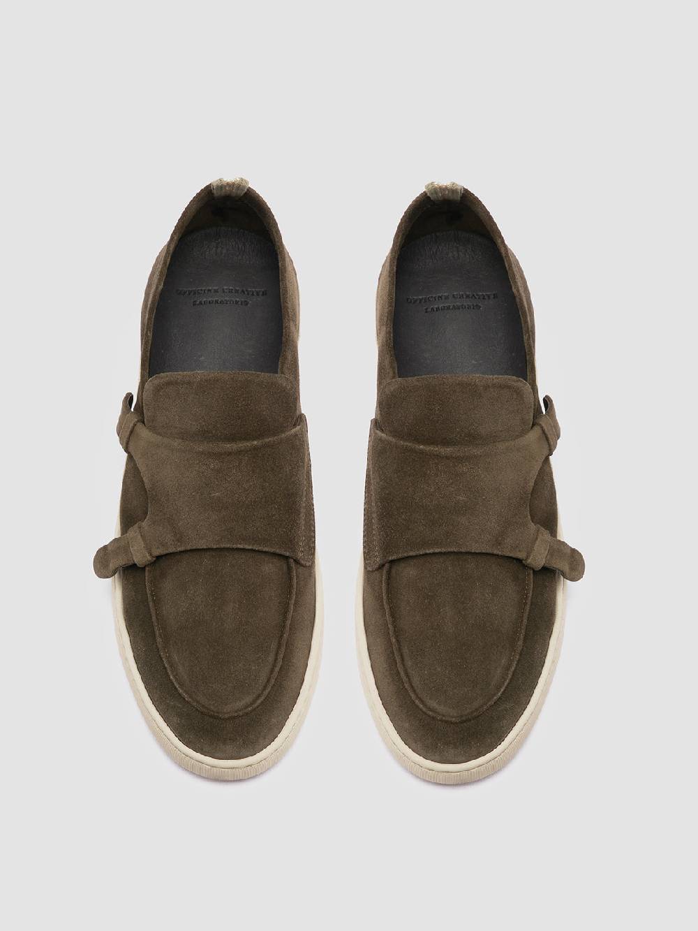 Officine Creative HERBIE 005 Sneaker Basse in Pelle Verde Pezzi Unici