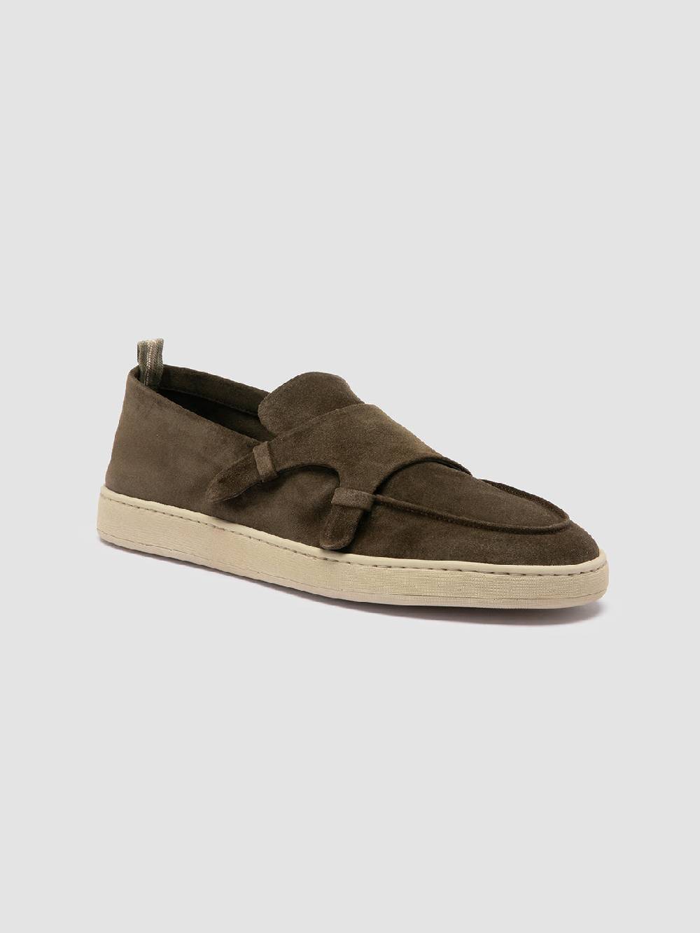 Officine Creative HERBIE 005 Sneaker Basse in Pelle Verde Pezzi Unici