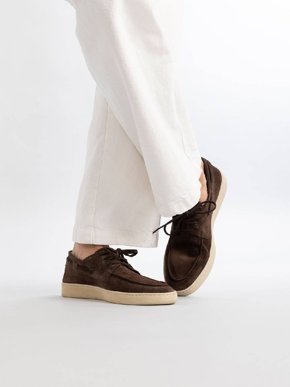 Officine Creative HERBIE 009 Sneaker Basse in Pelle Scamosciata Tortora Soddisfazione Garantita