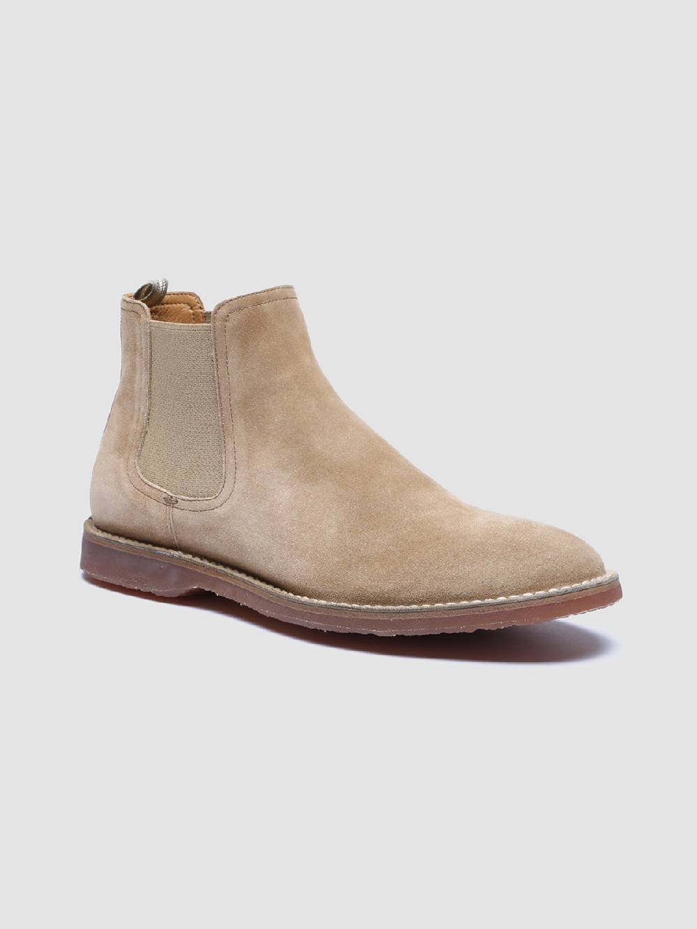 Officine Creative KENT 005 Stivaletti Chelsea in Pelle Scamosciata Tortora Consegna Veloce