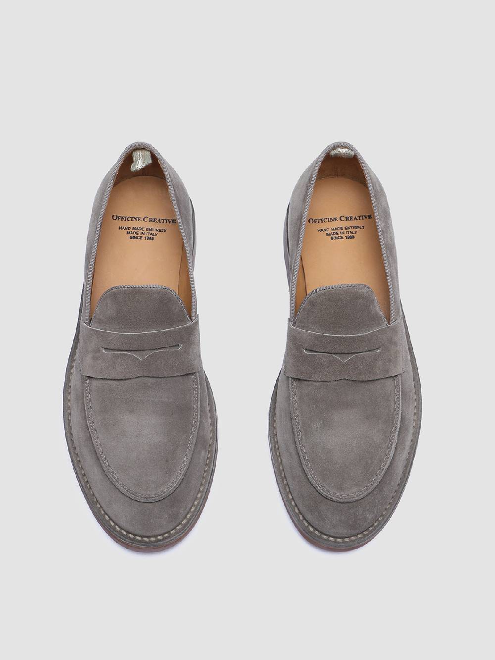 Officine Creative KENT 008 Mocassini in Pelle Scamosciata Tortora Shopping Online