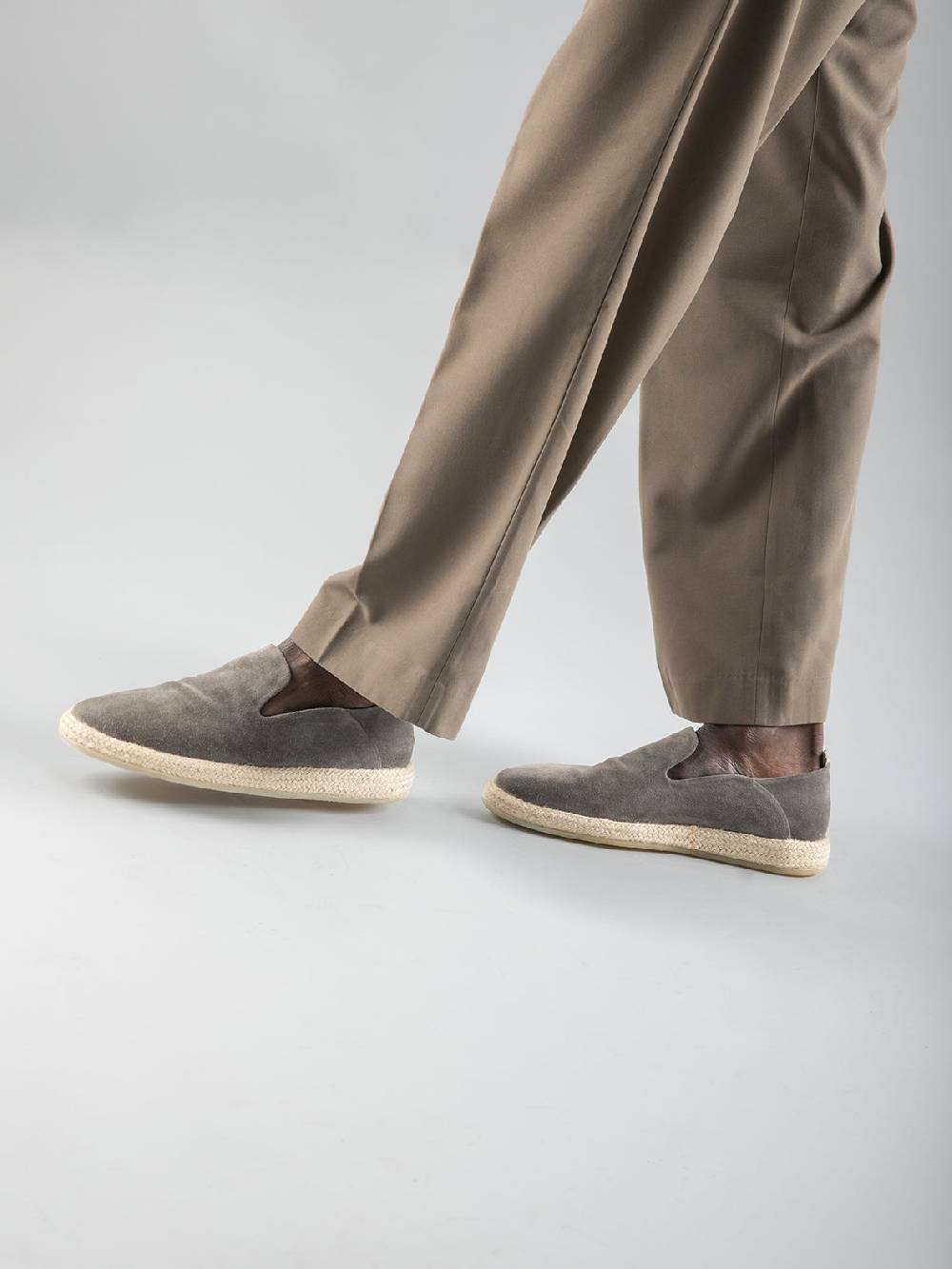 Officine Creative ROPED 002 Slip-on in Pelle Scamosciata Marrone Sottocosto