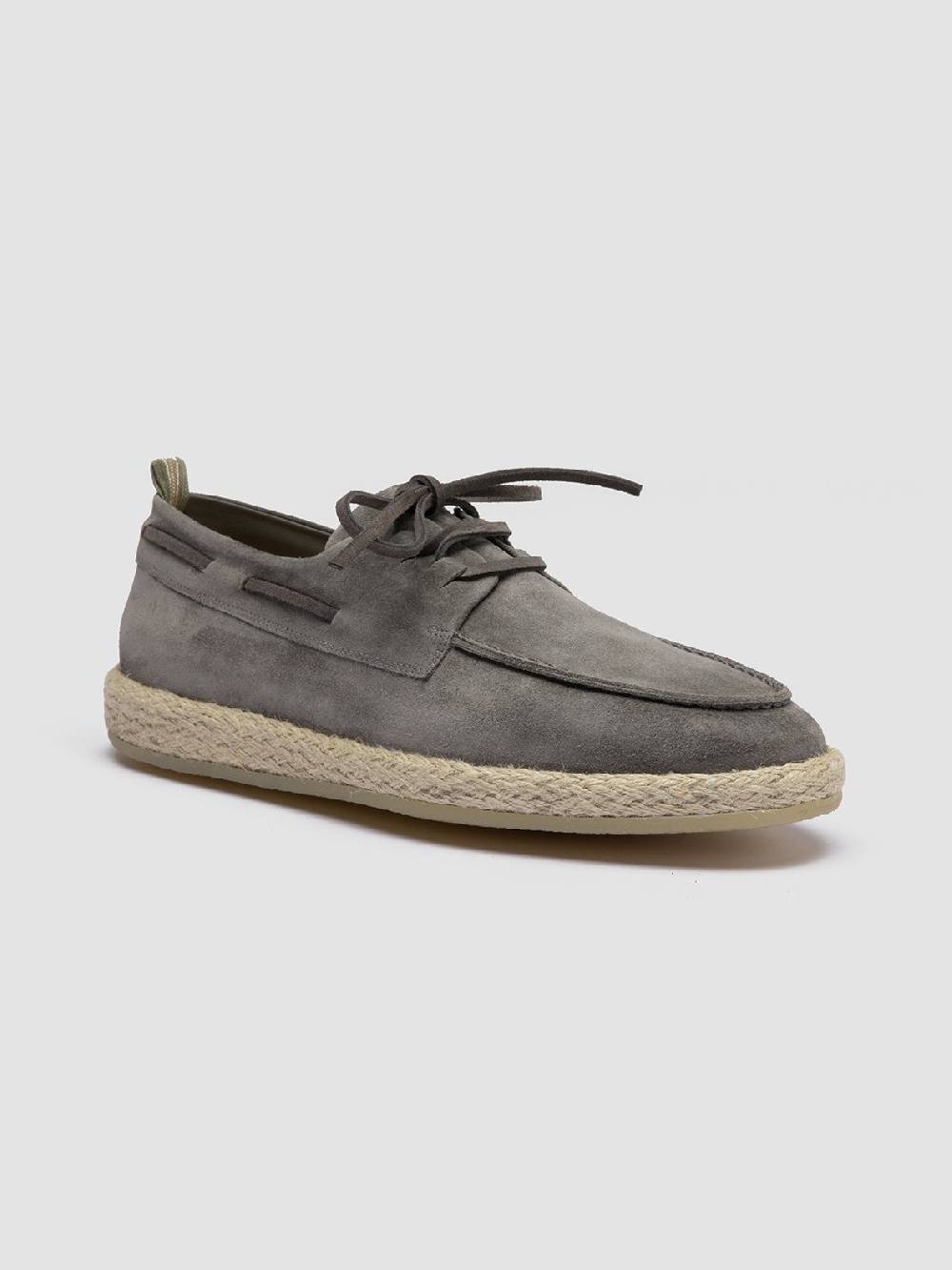 Officine Creative ROPED 005 Scarpe da barca in Pelle Scamosciata grigia Novità