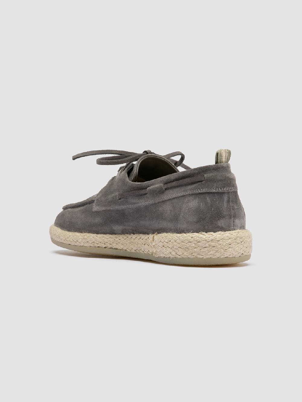 Officine Creative ROPED 005 Scarpe da barca in Pelle Scamosciata grigia Novità