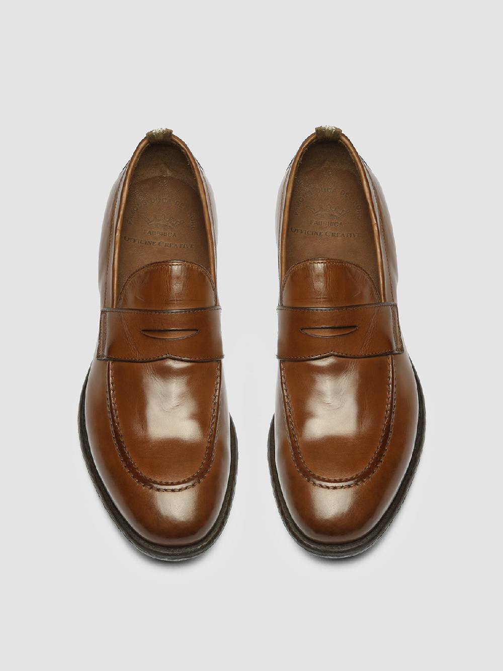 Officine Creative EMORY 024 Mocassini in Pelle Marrone Offerte