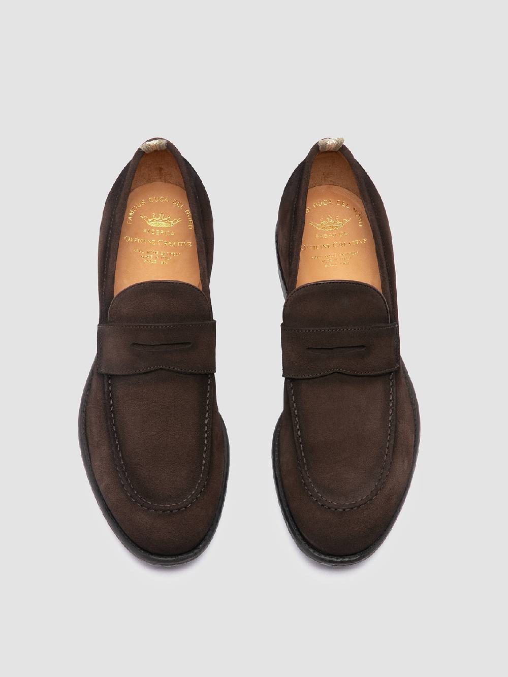 Officine Creative EMORY 024 Mocassini in Pelle Scamosciata Marrone Vendita Calda