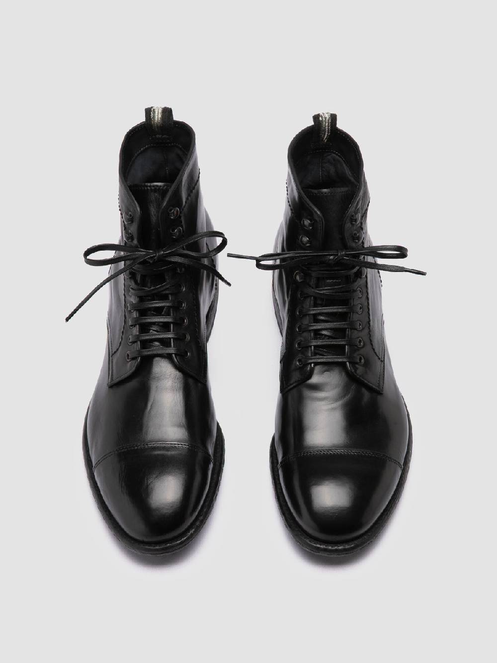Officine Creative EMORY CAOU 014 Stivali Neri in Pelle Saldi Di Fabbrica