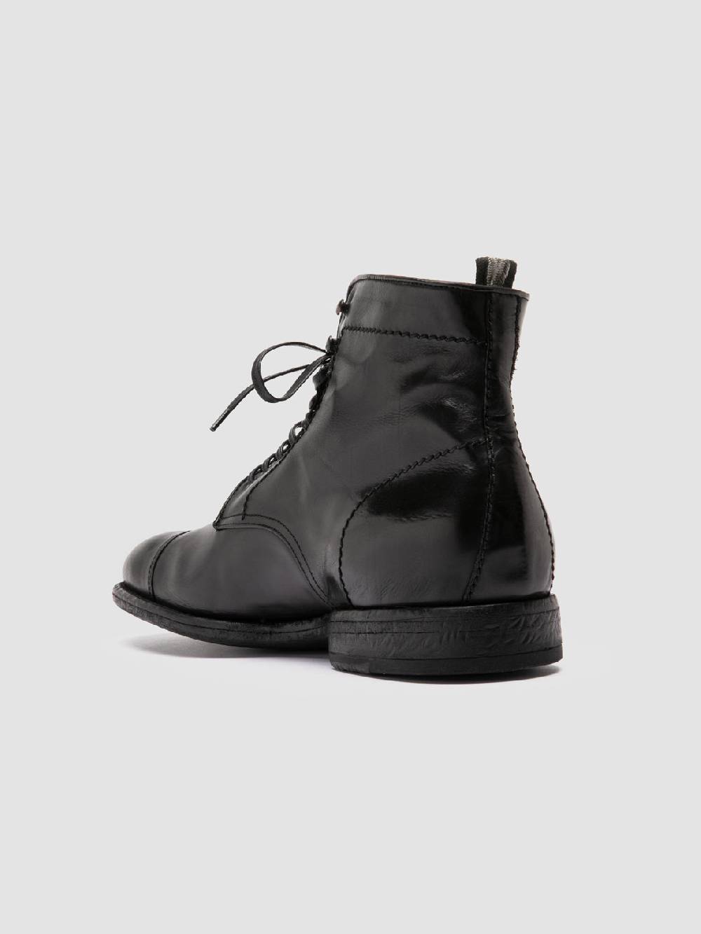 Officine Creative EMORY CAOU 014 Stivali Neri in Pelle Saldi Di Fabbrica
